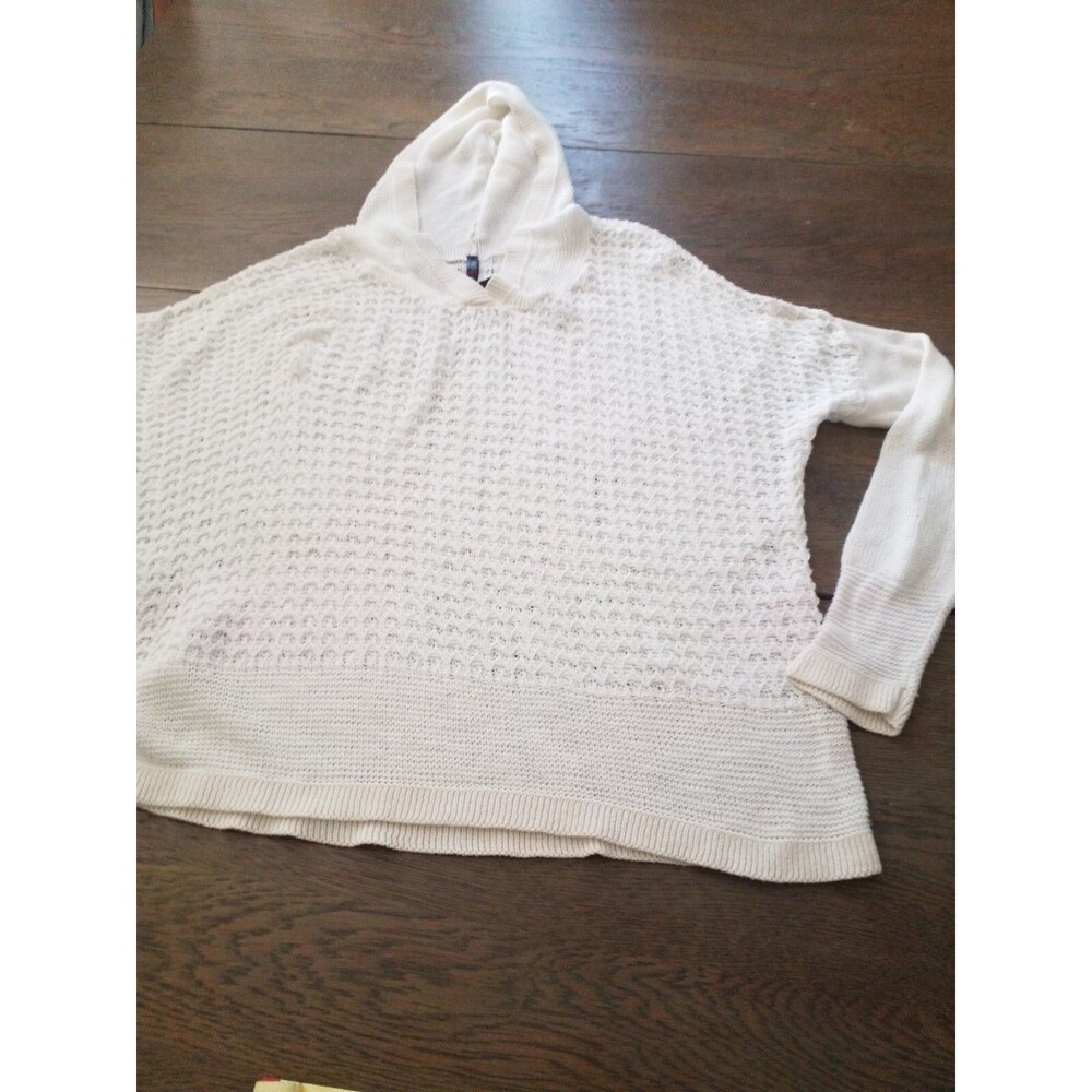 Absolutely Cream Knit Pull over hoodie Women's long sleeve SZ Lrg